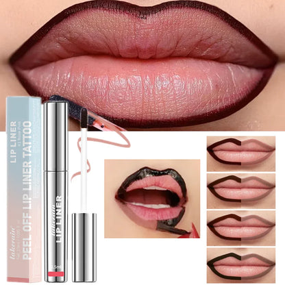 Waterproof Peel-Off Lip Liner & Tattoo Lip Gloss – Long-Lasting Matte Lip Tint & Brown Contour Lip Stain