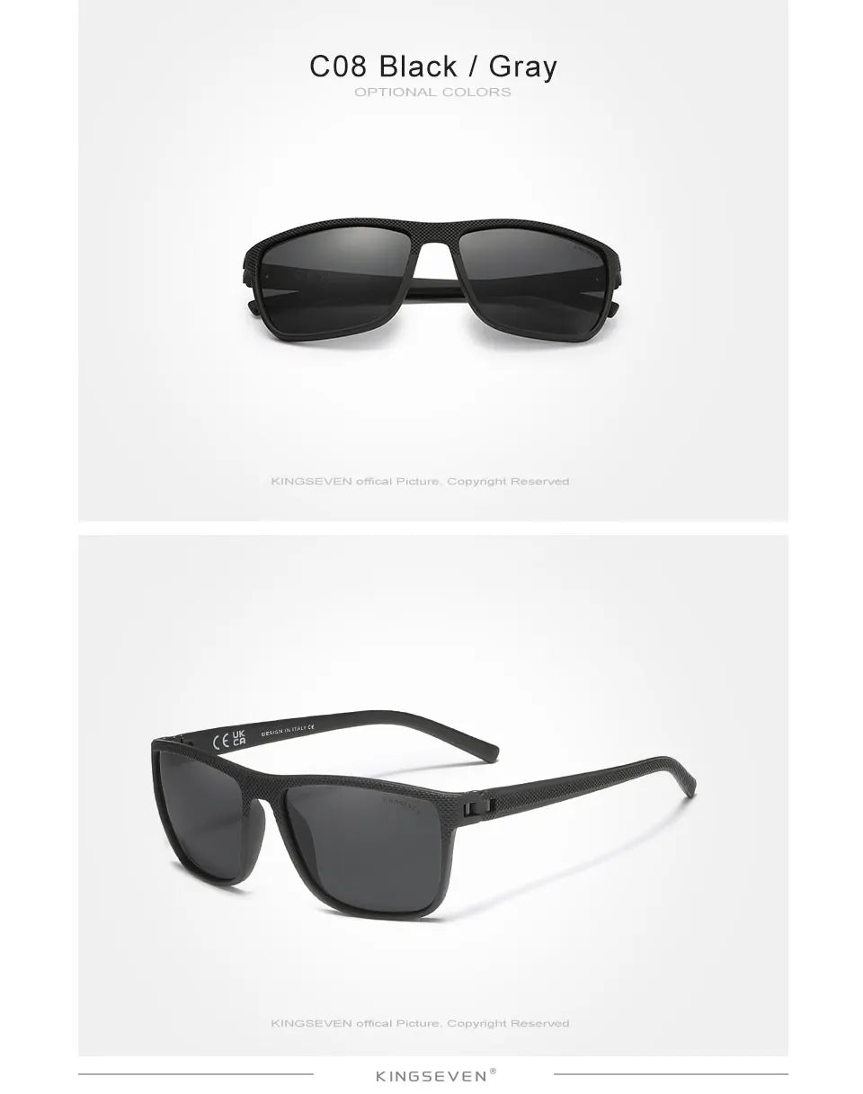 KINGSEVEN Classic Polarized Sunglasses - UV400 Square Frame Eyewear for Men & Women
