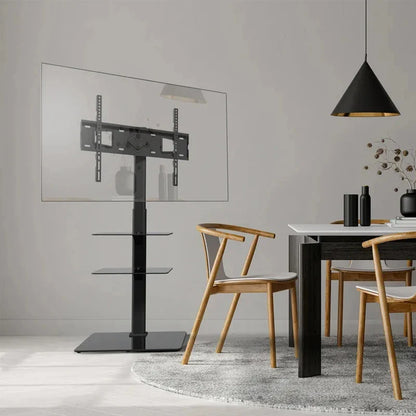 Rolling TV Stand on Wheels – Height Adjustable Mobile Cart for 32–65in Flat Screen TVs, VESA 600x400mm