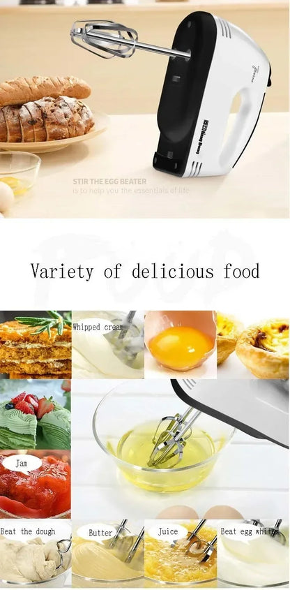 7-Speed Mini Electric Handheld Mixer – Multifunctional Blender & Egg Beater for Baking, Cream & Dough
