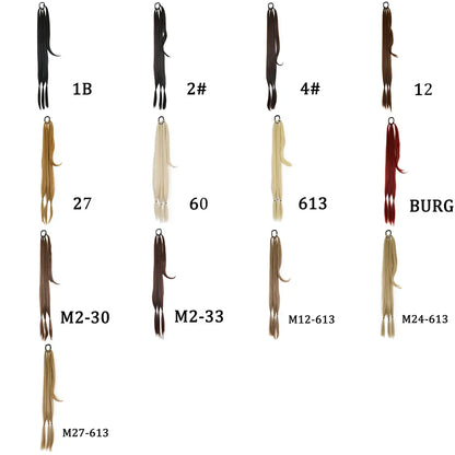 DIY Synthetic Ponytail Extensions : High-Temperature Fiber Hair Rope for Women's Boxing Braids - Black/Brown Ponytail