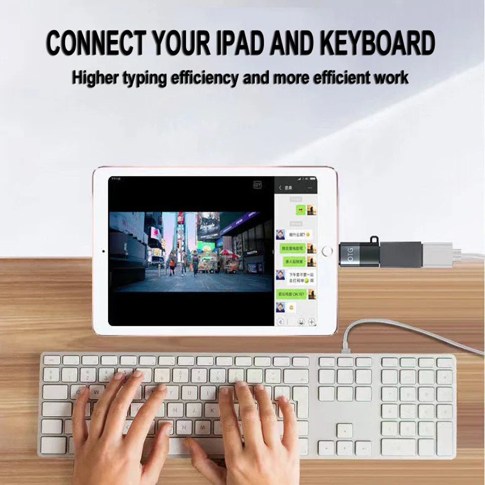 USB Type-C to Lightning OTG Adapter 8-Pin for iPhone 14/13/12/11 Pro & iPad – Type-C Audio & Microphone Connector