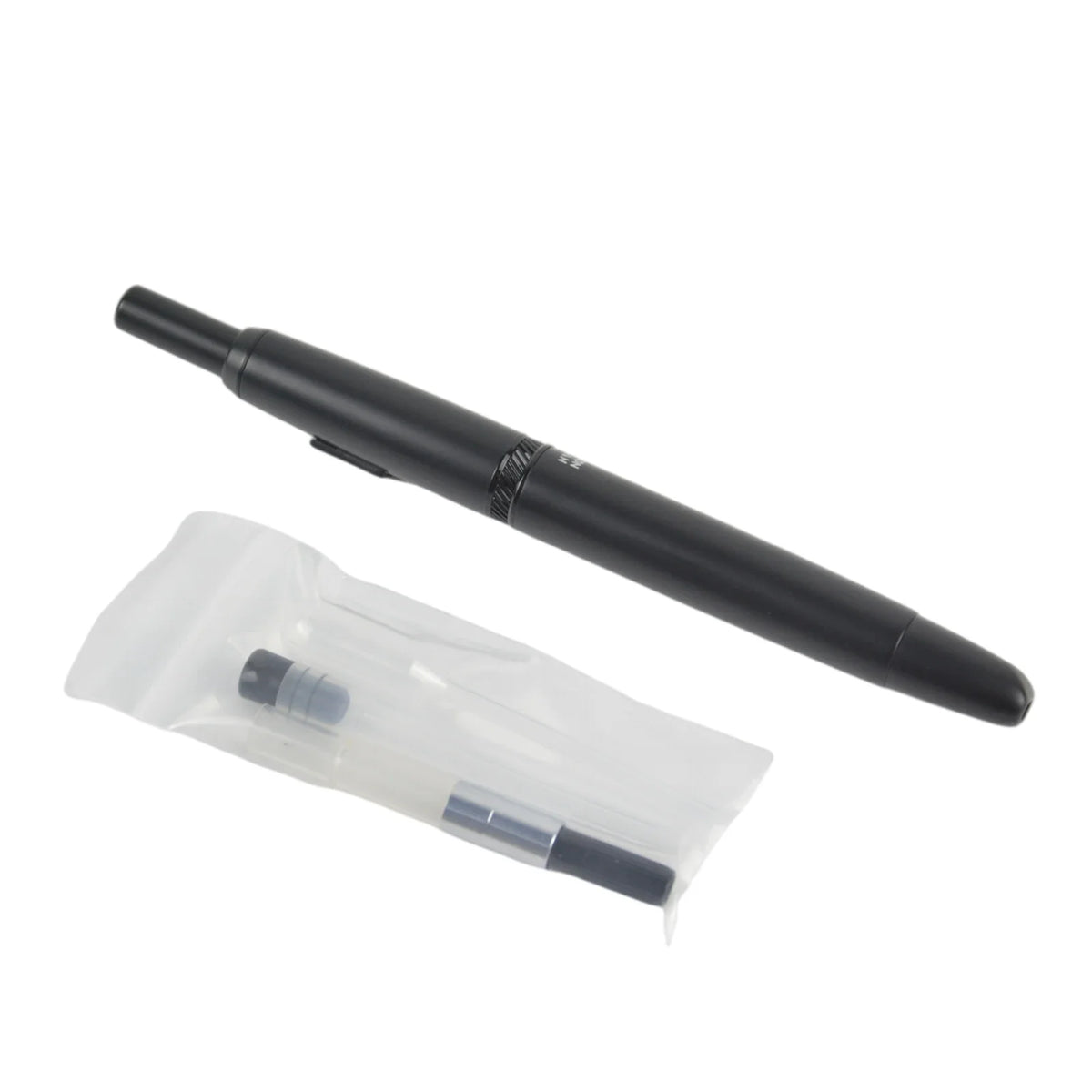 MAJOHN A1 Retractable Fountain Pen – EF 0.4mm Nib, Matte Black Metal Ink Pen with Converter, Ideal for Students and Gifts