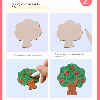 20pcs Montessori Wooden Drawing Toys – DIY Painting Template Stencils, Educational Learning Gift for Children