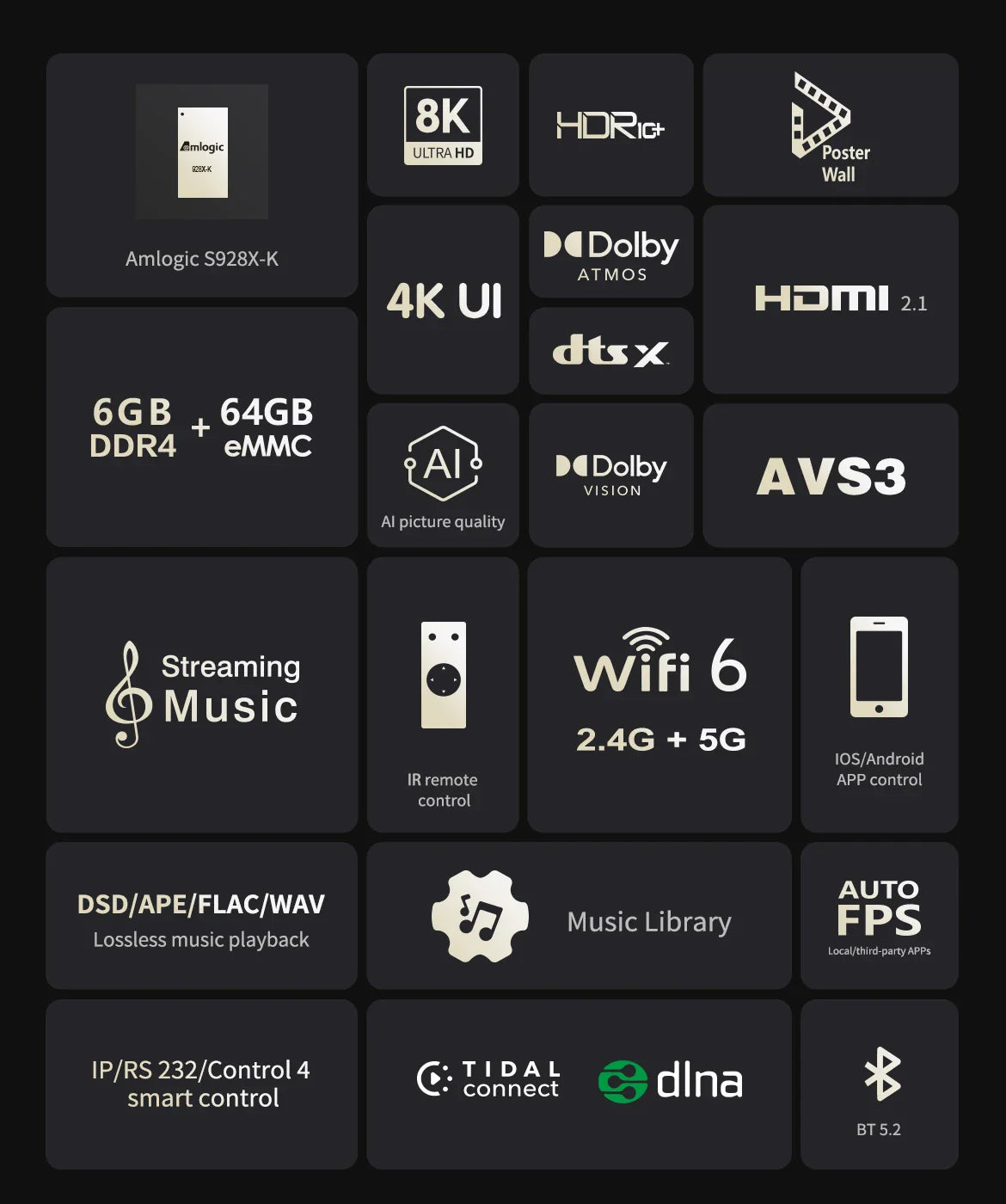 Zidoo Z9X 8K HDR Media Player - Android 11, Amlogic S928X-K, 6GB+64GB, VPU & VS10 Engine
