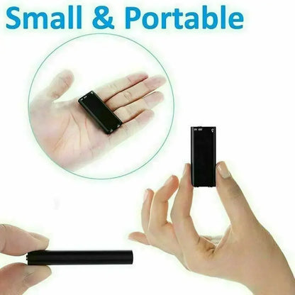 Mini Portable Voice Recorder – Intelligent Voice-Activated HD Audio Recorder with Noise Reduction, MP3 Player, Magnet & OTG