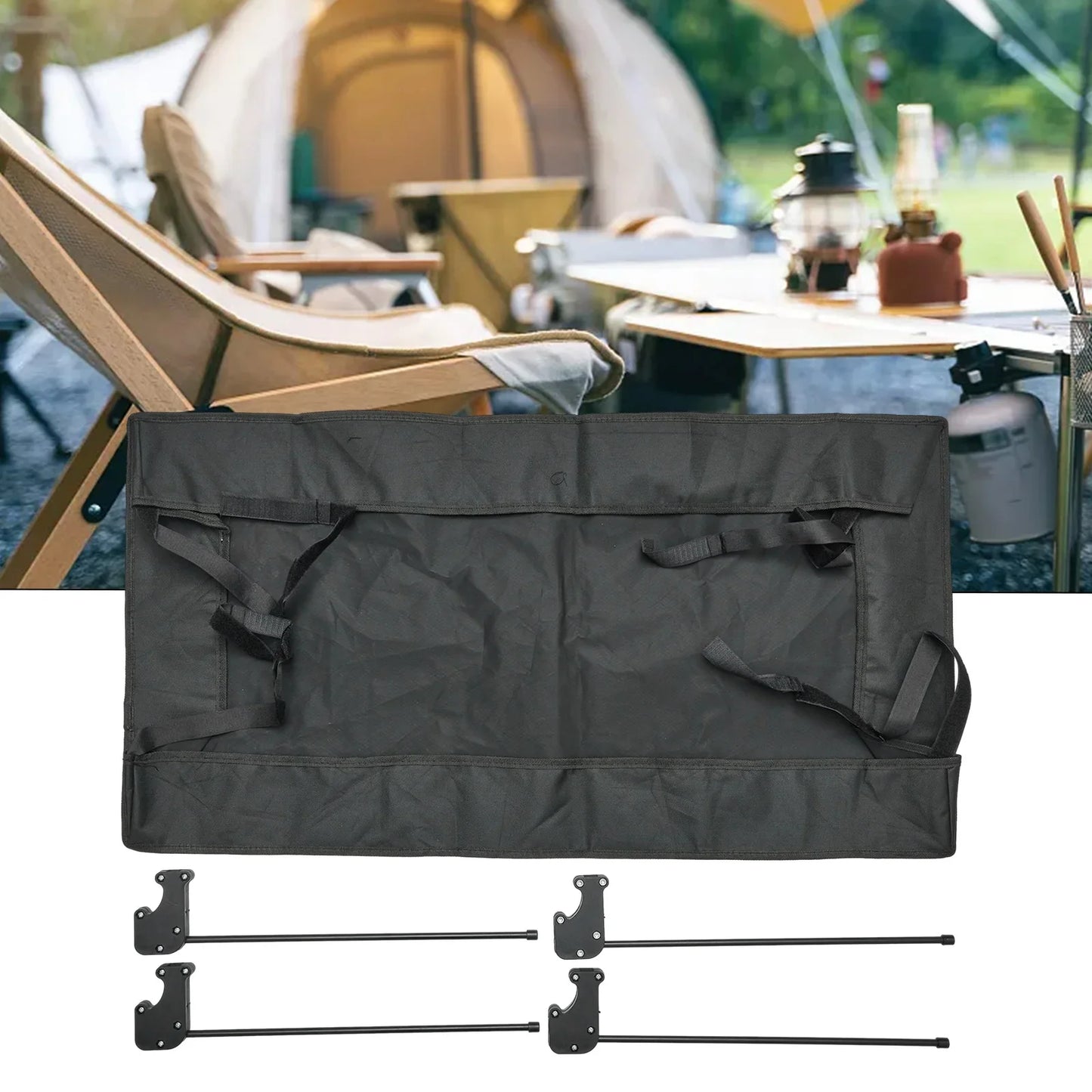 Removable Wagon Awning Canopy Sun Shade Cover for Trolley Cart with PE Cloth Tube Shelter