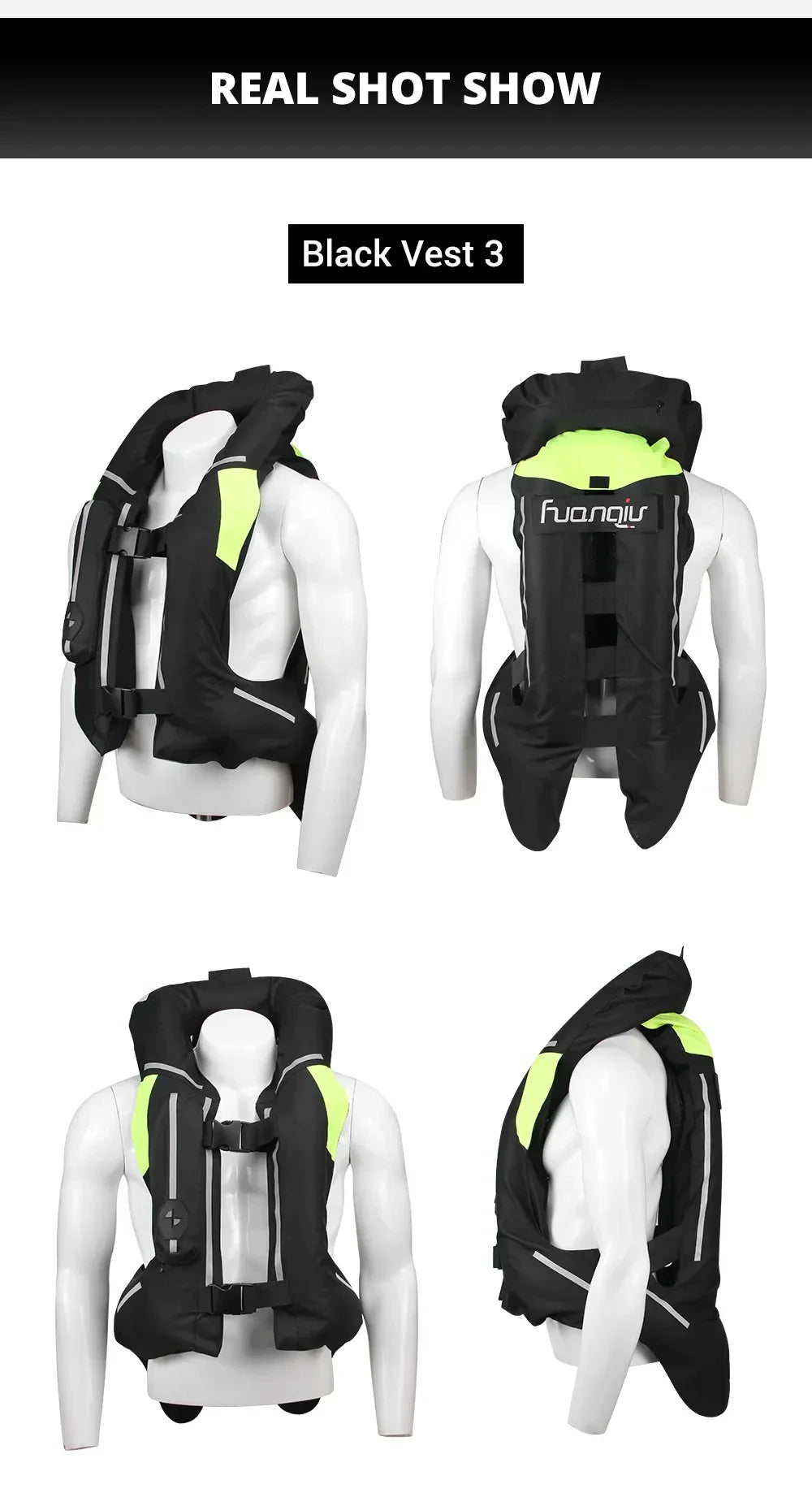 Motorcycle Airbag Vest for Men – Reflective Life Jacket, Protective Moto Vest for Motocross, S-3XL Size