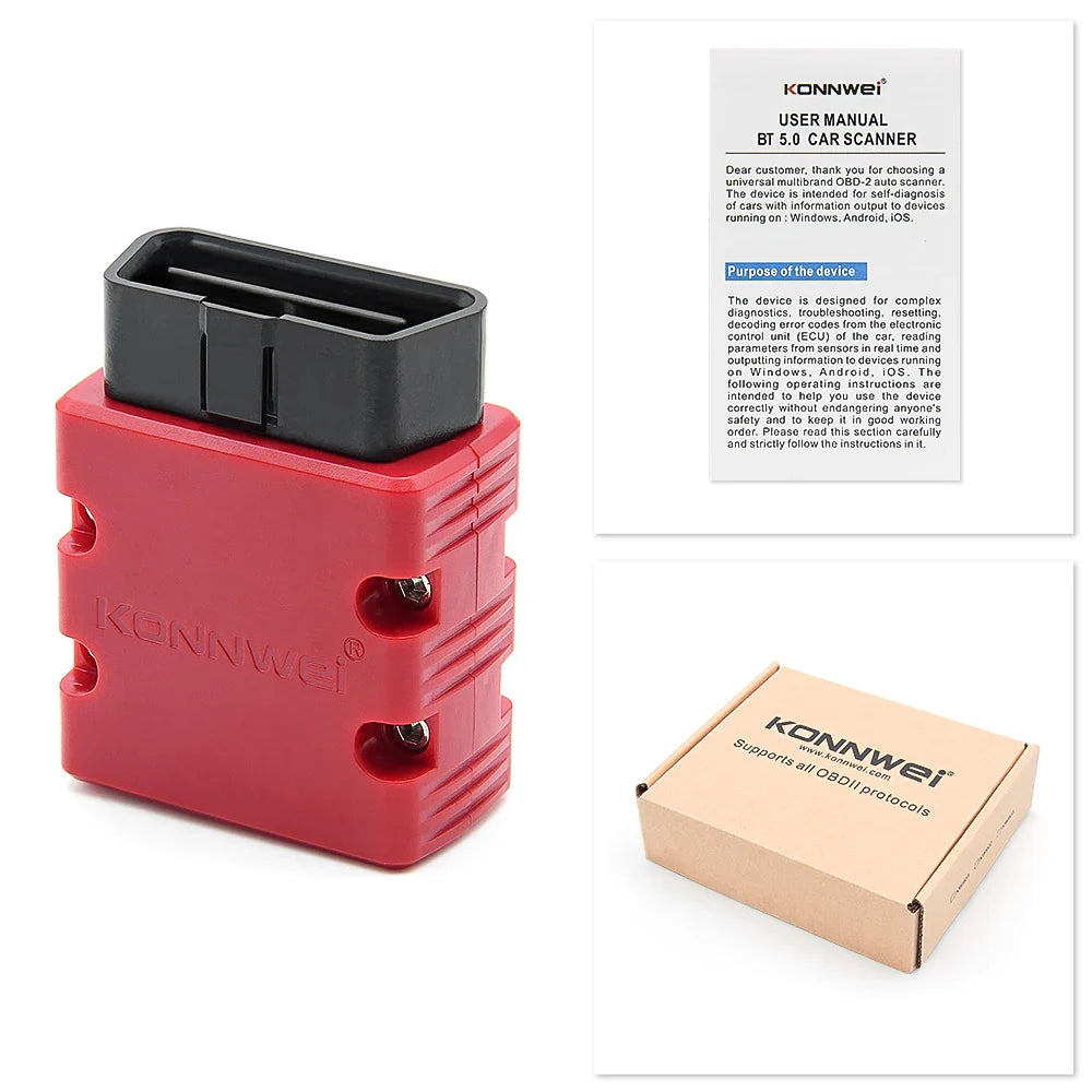 KONNWEI ELM327 V1.5 OBD2 Bluetooth Car Diagnostic Tool – KW902 Code Reader for Android & iOS