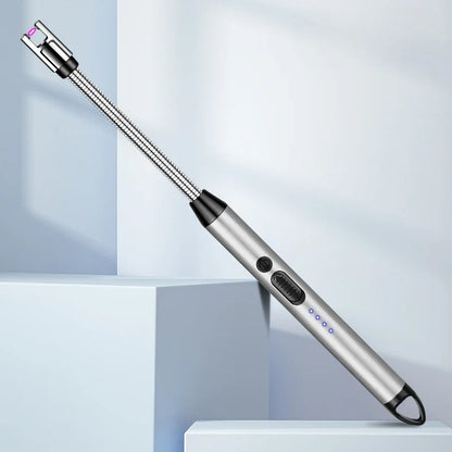 Type-C Rechargeable 360° Curved Windproof Plasma Lighter – Flameless USB BBQ & Kitchen Candle Ignition Electric Arc Lighter