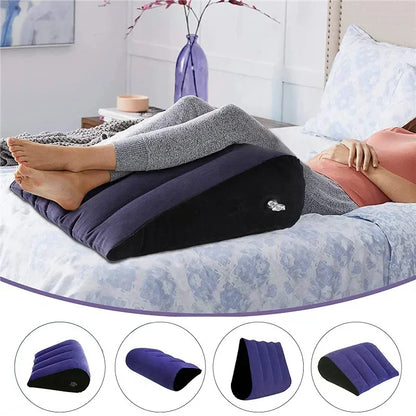 Inflatable Position Wedge Cushion – Love Intercourse Pillow for Couples – Air Triangular Cushion for 18 Adult / Sexual Support and Comfort