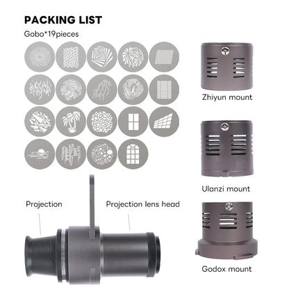Mini Snoot Projection Attachment – Compatible with Zhiyun, Ulanzi, & Godox Mounts