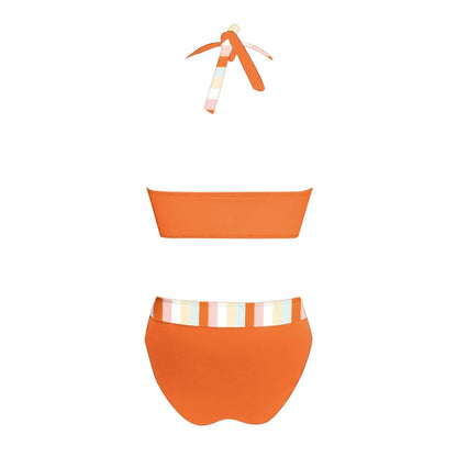 Floral Colour Block High Waist Bikini – Women's Two-Piece Swimsuit Teen Beachwear 2024 Trend