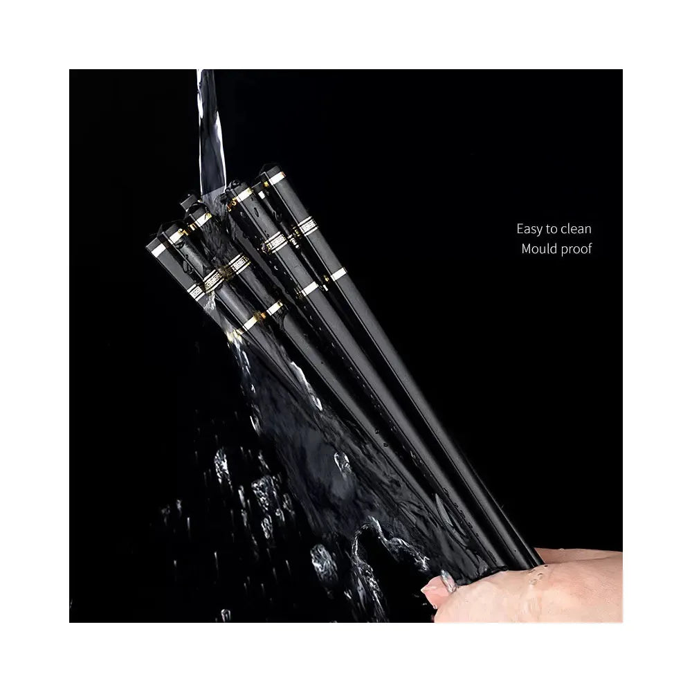5 Pairs Reusable Alloy Chopsticks - Chinese Japanese Korean Sushi Sticks - Durable Kitchen Tableware Accessories