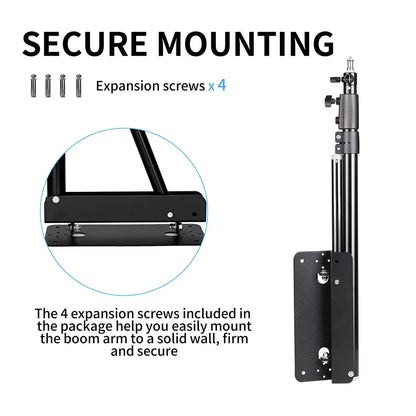 170cm Heavy Wall Mount Boom Arm – Projector Bracket for Photography Studio, Softbox, Video Strobe & Ring Lights
