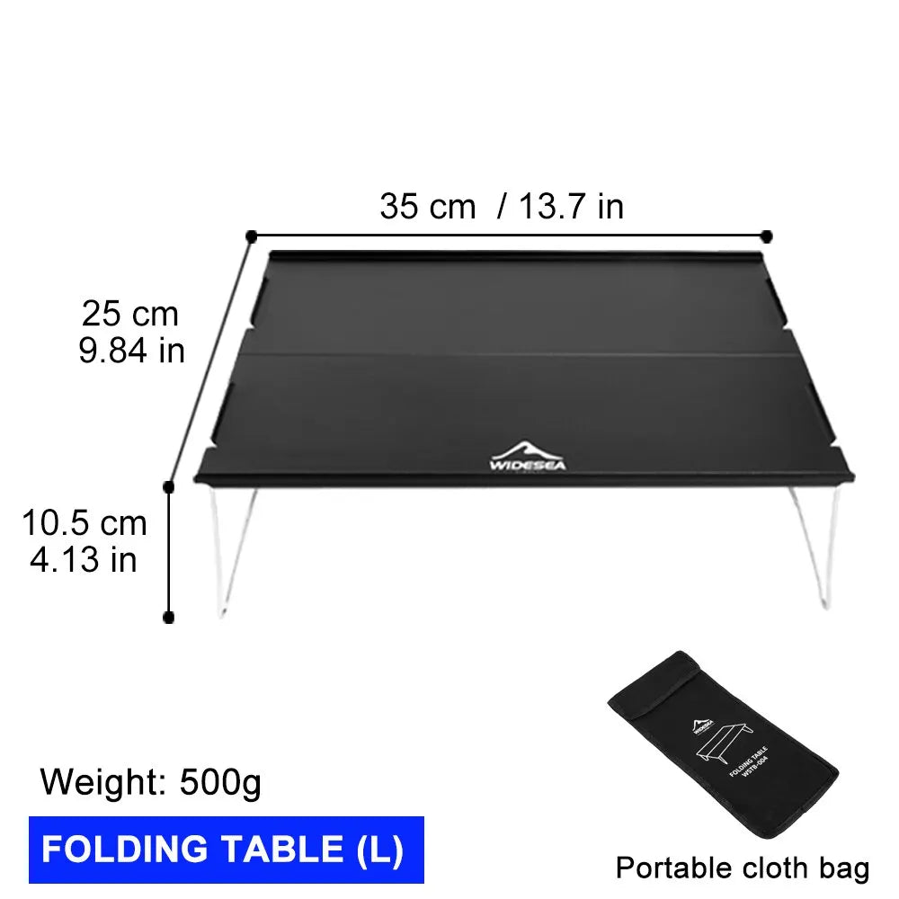Widesea Camping Foldable Table – Ultra-Light Portable Outdoor Desk for Climbing, Fishing, Picnic & Tourism Supplies