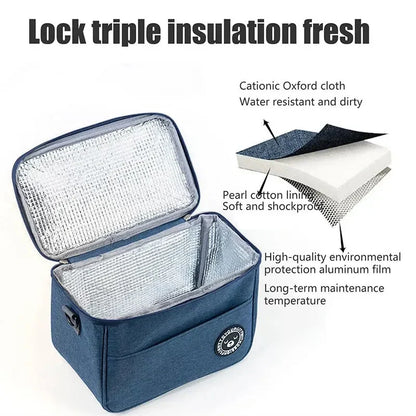 Insulated Lunch Box – Portable Cooler Bag for Travel, Camping and Picnic, Thermal Case with Strap for Men, Women and Kids