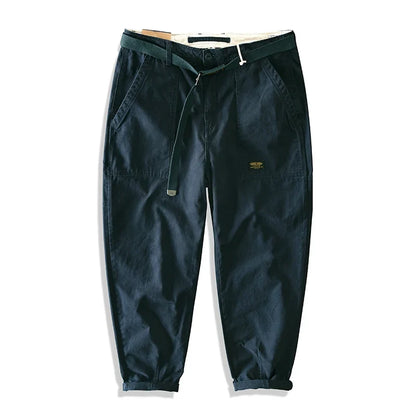 Men's Retro Workwear Cargo Pants - Straight-Leg Baggy Casual Trousers