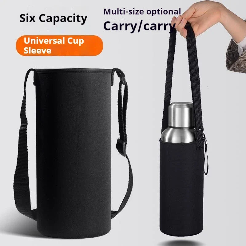 Portable Insulated Water Bottle Holder Bag - Neoprene Thermos Cup Pouch with Adjustable Strap 750ML/1000ML/1500ML