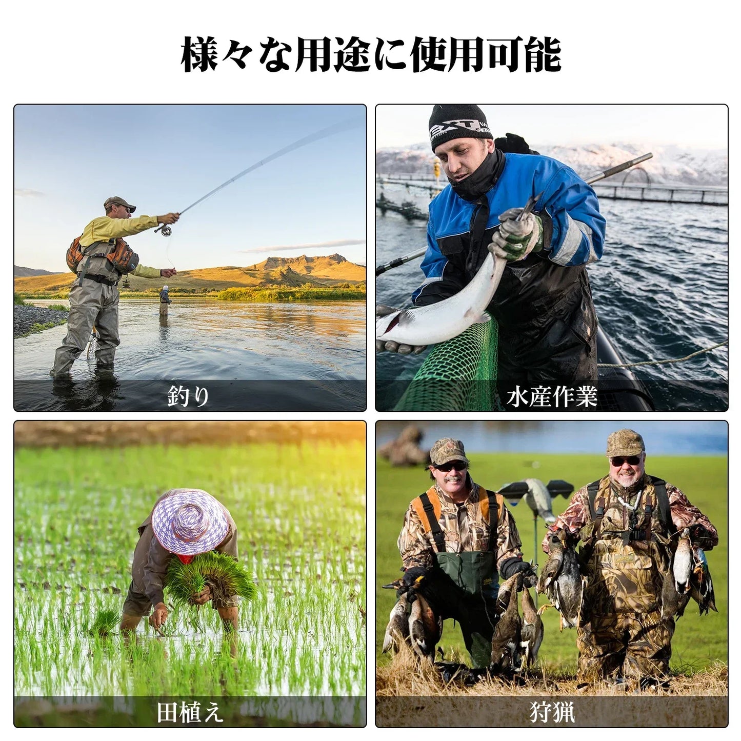 Goture 100% Waterproof Fly Fishing Waders – Breathable Chest Overalls in S, M, L, XL, XXL with Boots