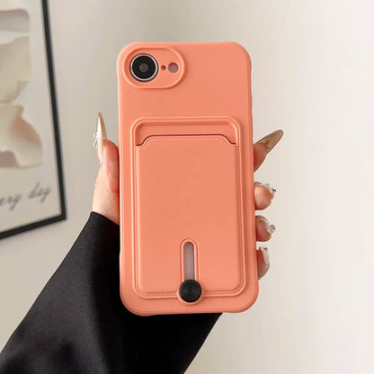 Fashion Wallet Card Holder Phone Case for iPhone 11–17 Series (Pro Max/Plus/Mini) – Soft TPU Shockproof Protective Back Cover with Card Slot