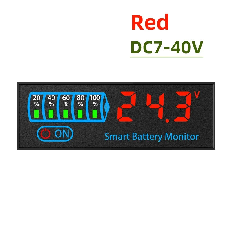 DC7-55V Battery Level Indicator – 3S-14S 12V, 24V, 36V, 48V Lithium 18650 Lipo Capacity & Voltage Tester