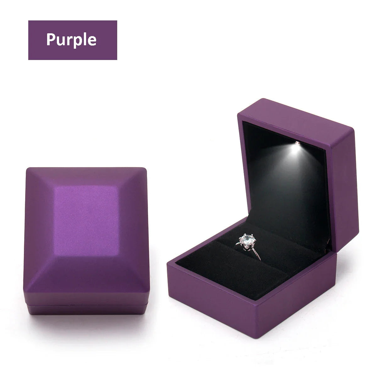 LED Light Ring Box – Red Wine Jewelry Gift Box for Proposal, Engagement & Wedding | Valentine's Day Anniversary