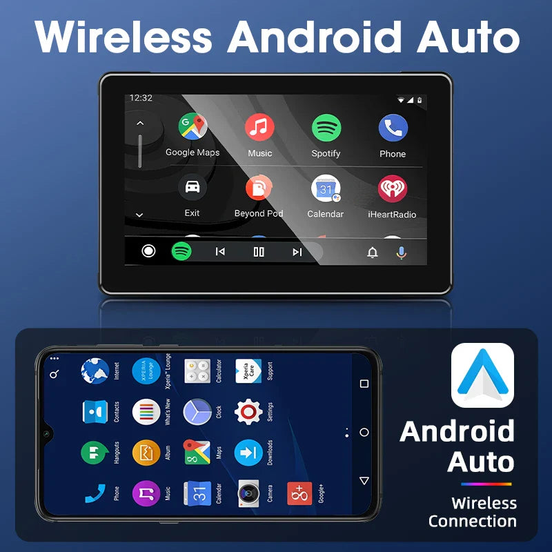 7-Inch Motorcycle GPS Navigation with Wireless Apple CarPlay & Android Auto – Waterproof Touchscreen Display, BT Connectivity, IPX7