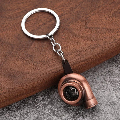 Creative Gear Head Keychain – Speed Gearbox & Turbo Hub Brake Disc Pendant for Car Keys, Shock Absorber Keyring