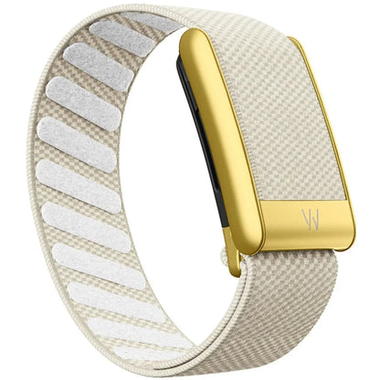 Whoop 5.0 Compatible Nylon Wristband - Black, Silver & Gold Woven Elastic Sports Replacement Strap