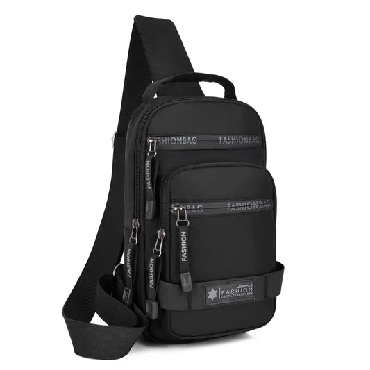 Men’s Chest Bag – Large Capacity Lightweight Nylon Crossbody Shoulder Backpack for Travel, Korean Style