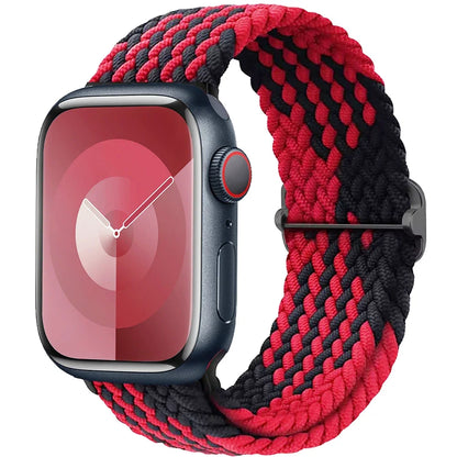 Braided Solo Loop Apple Watch Ultra Band – Elastic Nylon Adjustable Bracelet Strap for iWatch SE, Series 3–9 (38mm–49mm)