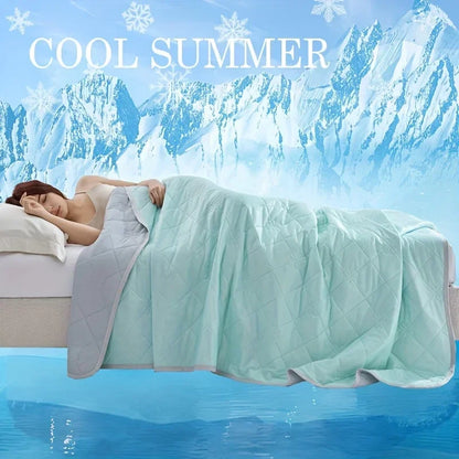 Dual-Sided Large Cooling Blanket for Summer – Lightweight Quilted Polyester Throw for Hot Sleepers, Soft & Machine Washable Bedding