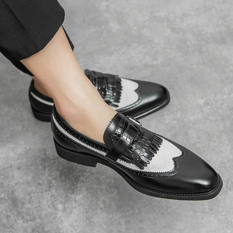 Men's Pointed Toe Buckle Dress Shoes - Classic Business, Office & Party Shoes Size 38-46