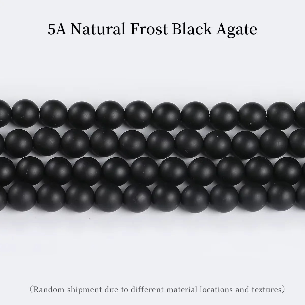 Natural Black Agate Beads – Round Frosted Stone Spacer Beads for DIY Jewelry, Bracelets & Necklace Accessories