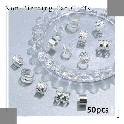 50PCS Alloy Hair Jewelry for Braids — Metal Dreadlock & Braid Clips, Non-Piercing Ear, Beard Beads & Hair Cuffs