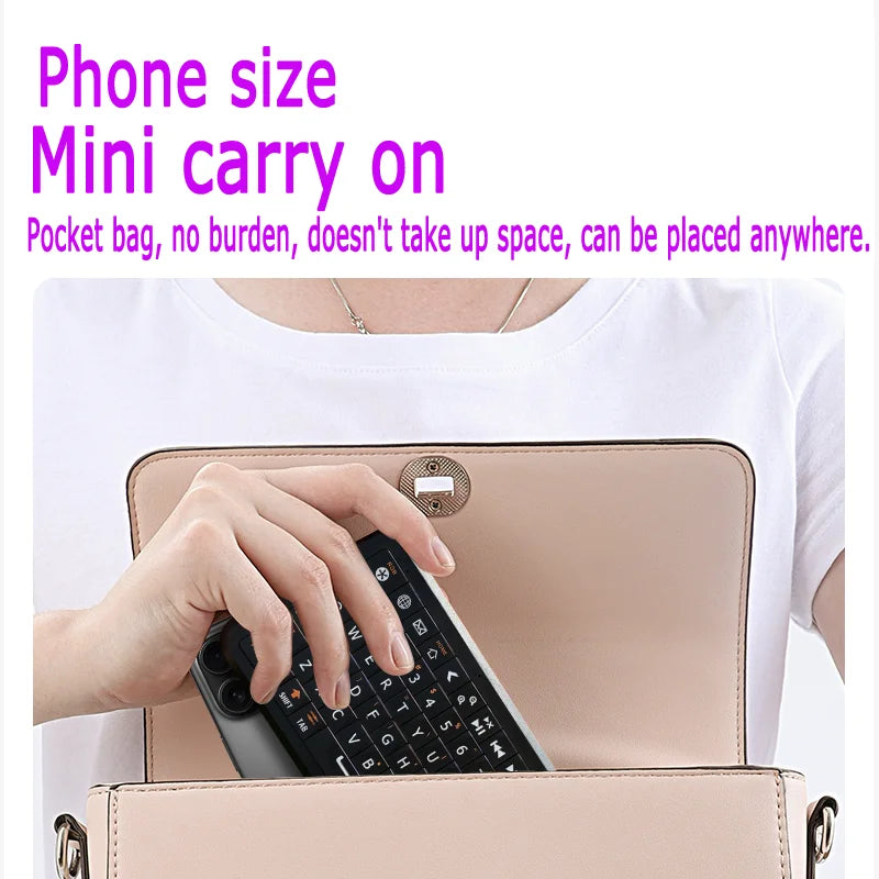 Mini Gyroscope Keyboard Dual Mode 2.4G & Bluetooth 5.0 Backlit Wireless Remote for Android TV Box, Smart TV, PC