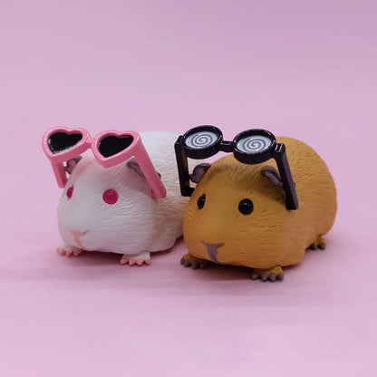 Guinea Pig with Sunglasses Blind Box – Cute Mini Anime Action Figure, Kawaii Desktop Decoration & Collectible Toy, Birthday Gift