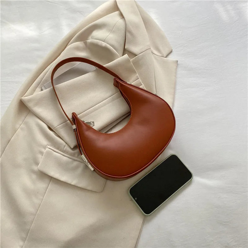 Fashion Luxury PU Leather Hobo Shoulder Bag – Small Clutch Handbag, Underarm Purse, Travel Tote for Women