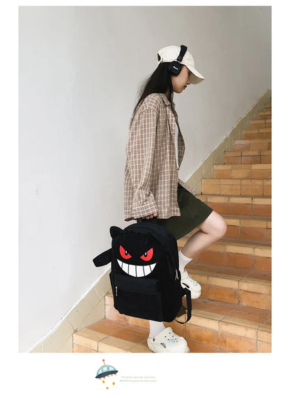 New Fashion Women's Backpack — High-Quality Large Capacity Computer Bag with Cartoon Pattern, Soft Fabric Shoulder Handbag