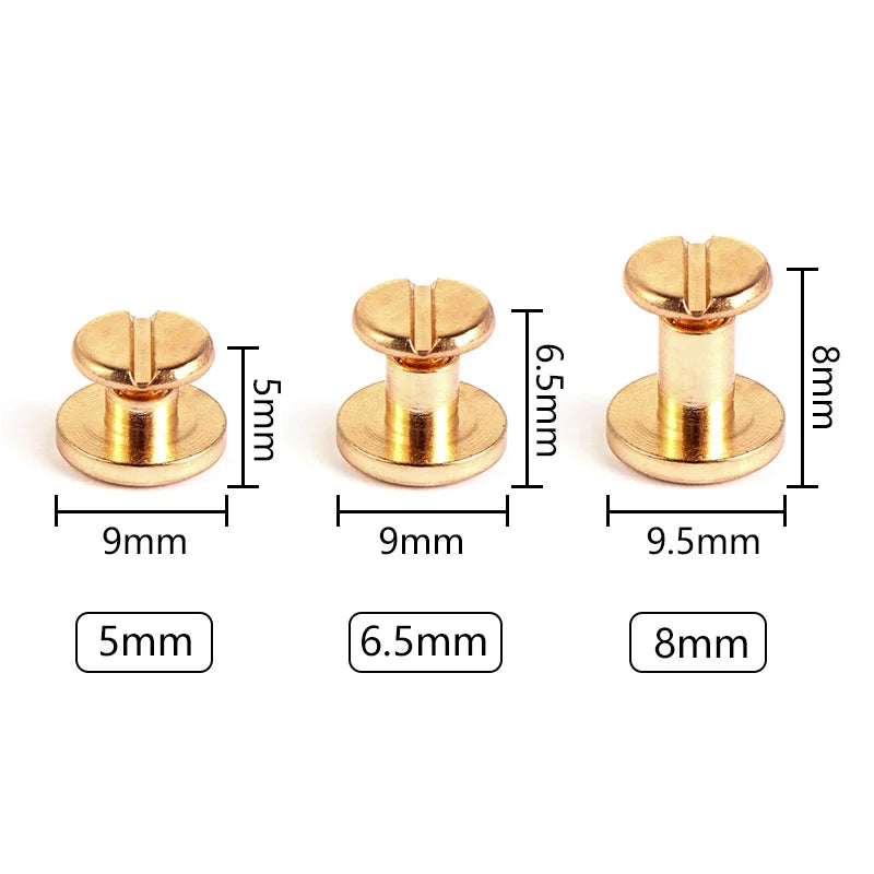 10 Sets Leather Craft Metal Rivets – Double Curved Head Screws for Belts, Straps, Luggage & DIY Projects