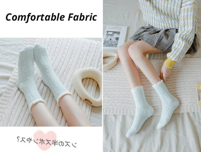 4 Pairs Women's Winter Fuzzy Socks – Thick Thermal Soft & Fluffy Slipper Socks for Home & Sleeping