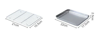 430 Stainless Steel BBQ Grill Pan - Oven Safe Square Roasting & Drip Tray