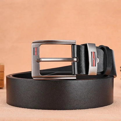 Genuine Leather Men's Belt – High-Quality Buckle, Cowskin Casual & Business Waistband, Cowboy Fashion 2024 New