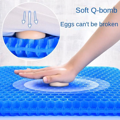 Gel Seat Cushion – Double Thick Egg Gel Pad for Pressure Relief, Breathable Soft Cushion for Car & Office Chair