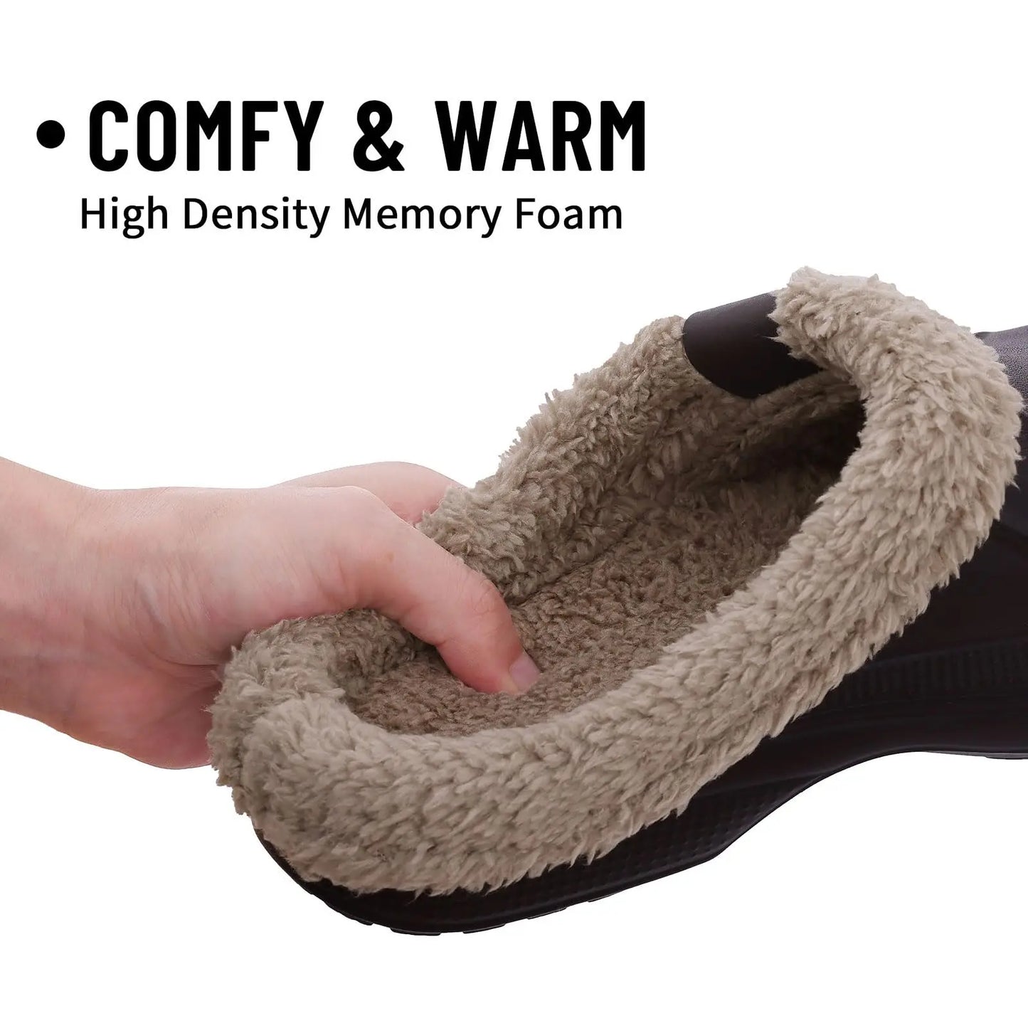 Asgard Winter Fur Furry Slippers for Men - Waterproof Plush Cotton | Indoor Warm Cozy Non-Slip Home Shoes | Outdoor Fashion