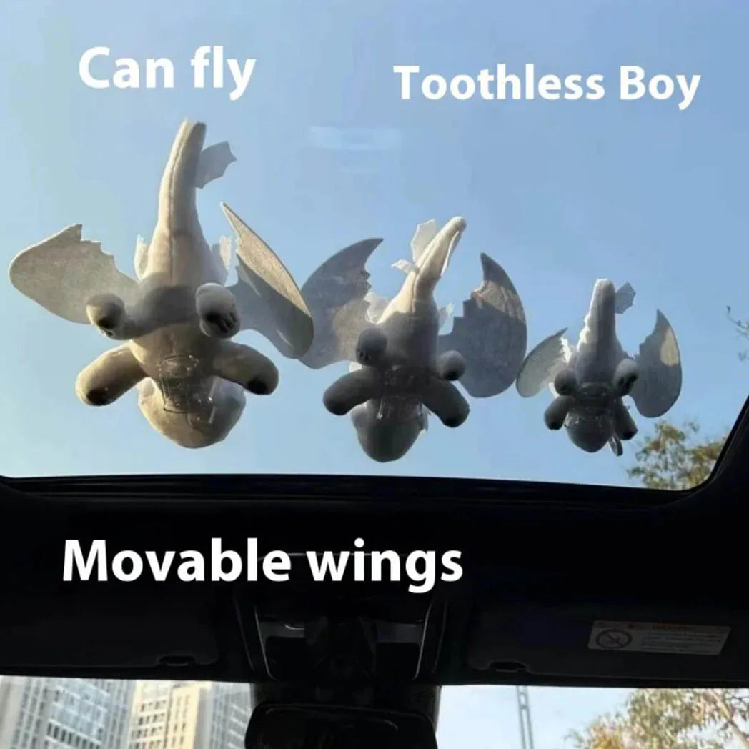 2025 Plush Car Accessory — 20/27/35CM Removable Buckle Little Dragon Toy with Movable Wings, Boys Gift (No Battery)