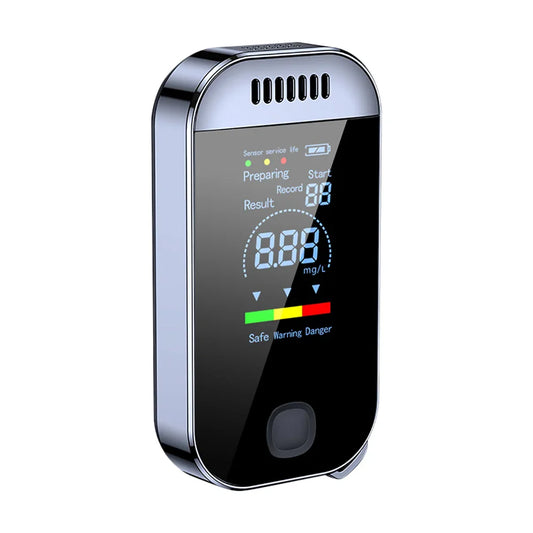 Digital Breath Alcohol Tester – USB Rechargeable Professional Breathalyzer with LCD Display & Keychain