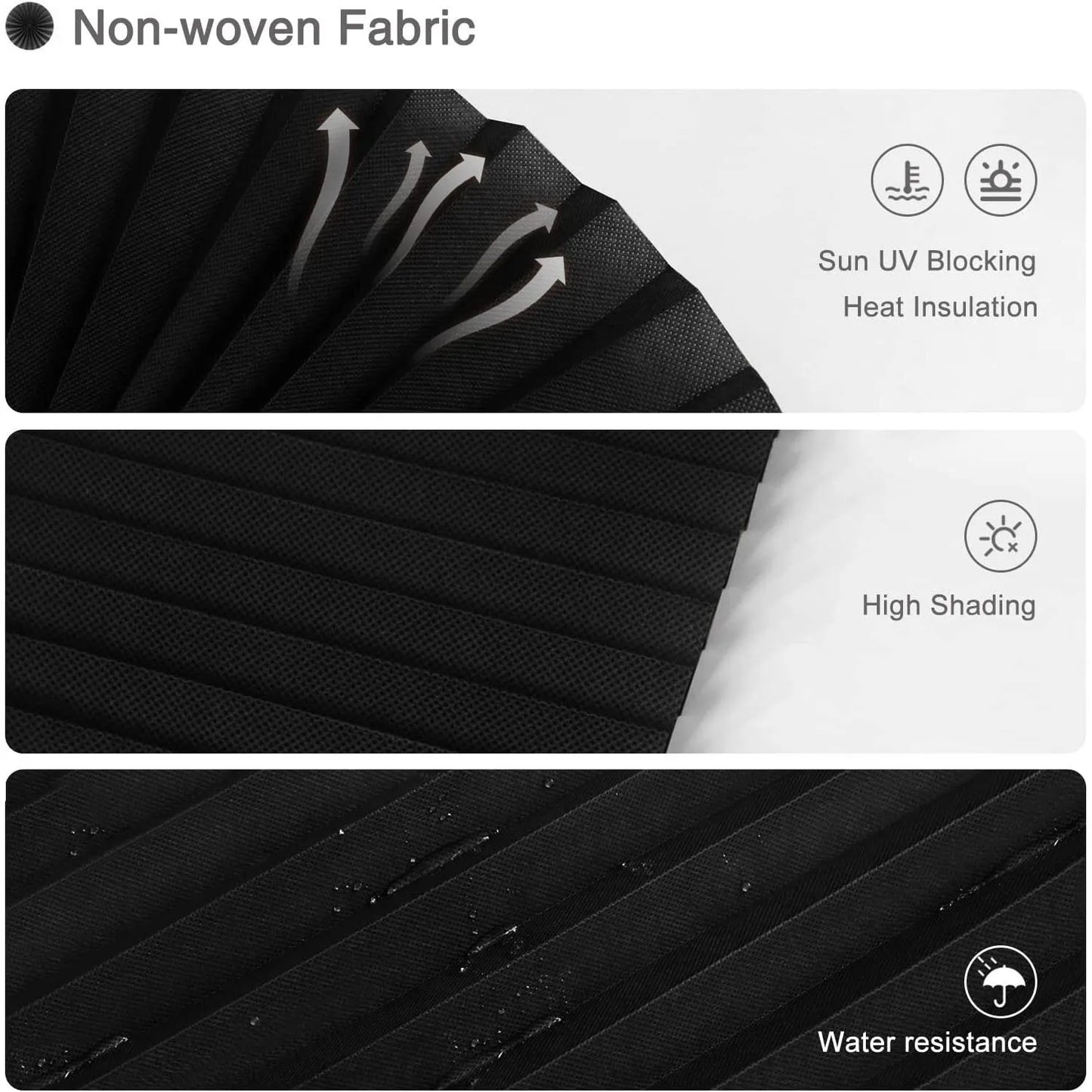 Self-Adhesive Pleated Blinds for Windows - Cordless Fabric Blinds, No Drill Installation, Room Darkening Shades for Bathroom