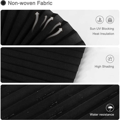 Self-Adhesive Pleated Blinds for Windows - Cordless Fabric Blinds, No Drill Installation, Room Darkening Shades for Bathroom